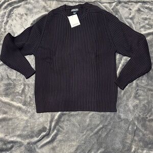 Banana Republic Dark Blue Ribbed Crewneck Sweater